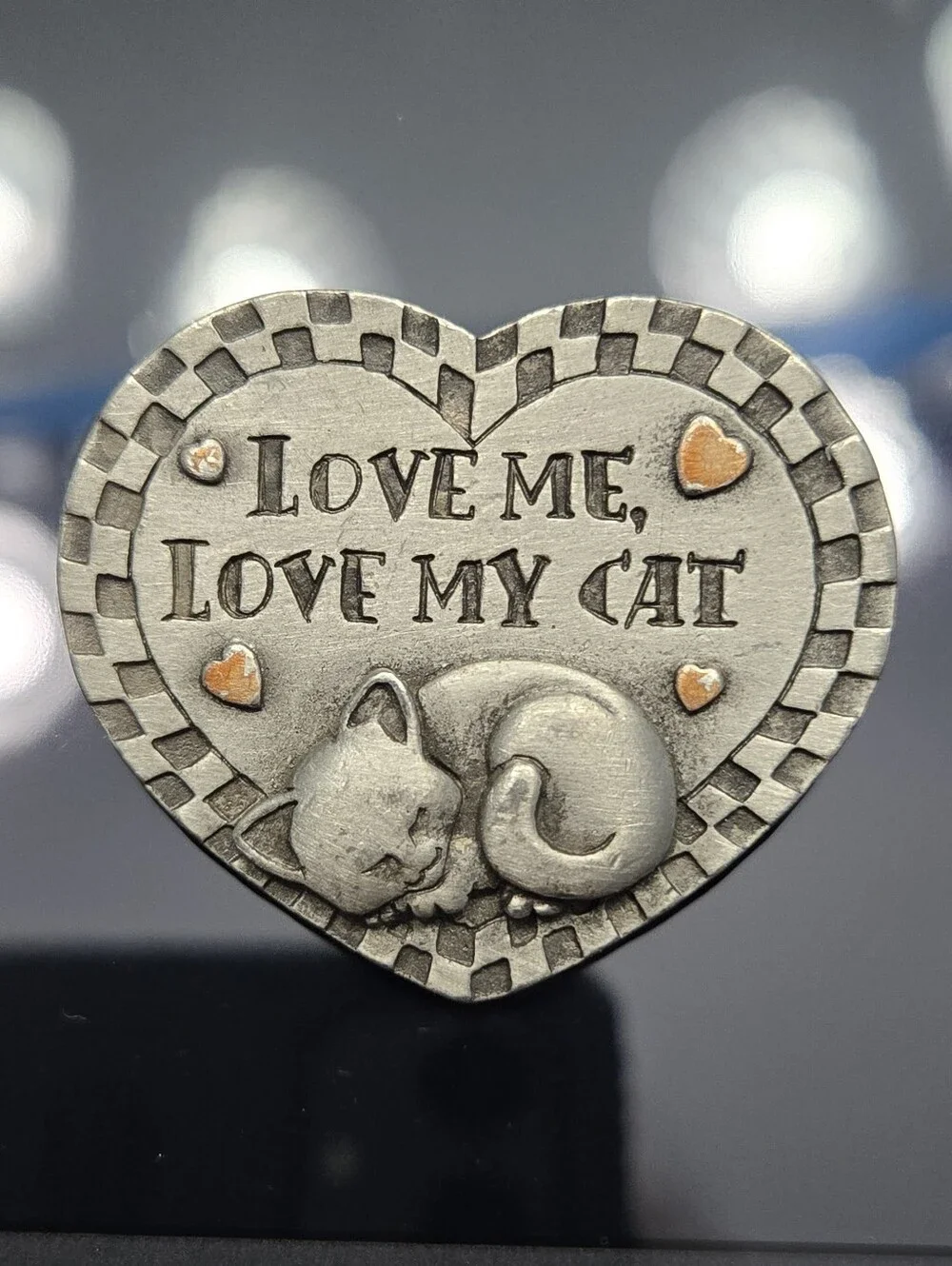 Love Me Love My Cat Brooch Sleep Cat Brooch Spoontique Cat Brooch Sliver Tone